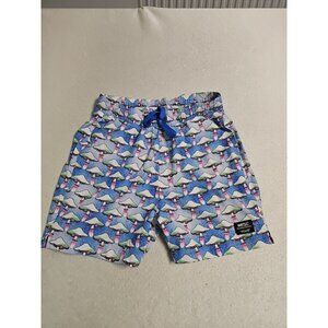 WESC Board Shorts mens S WOMEN M Blue All Over Mushroom Print Swim Trunk Sweden